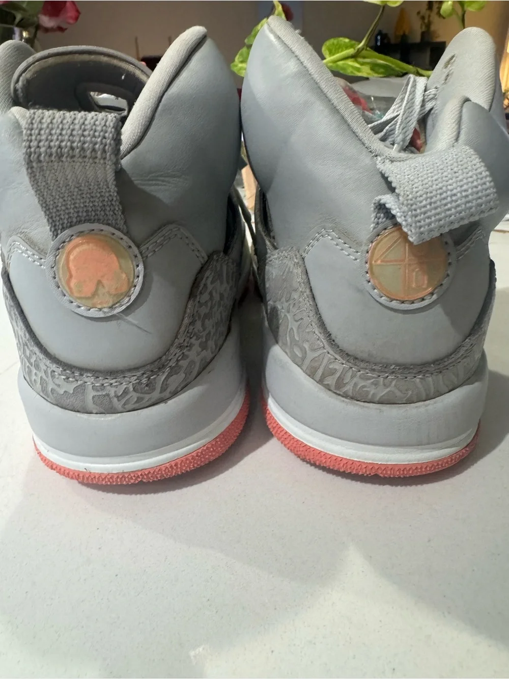 Jordan Spizike, Sun Blush, Grey/Pink/White, Size 6Y
